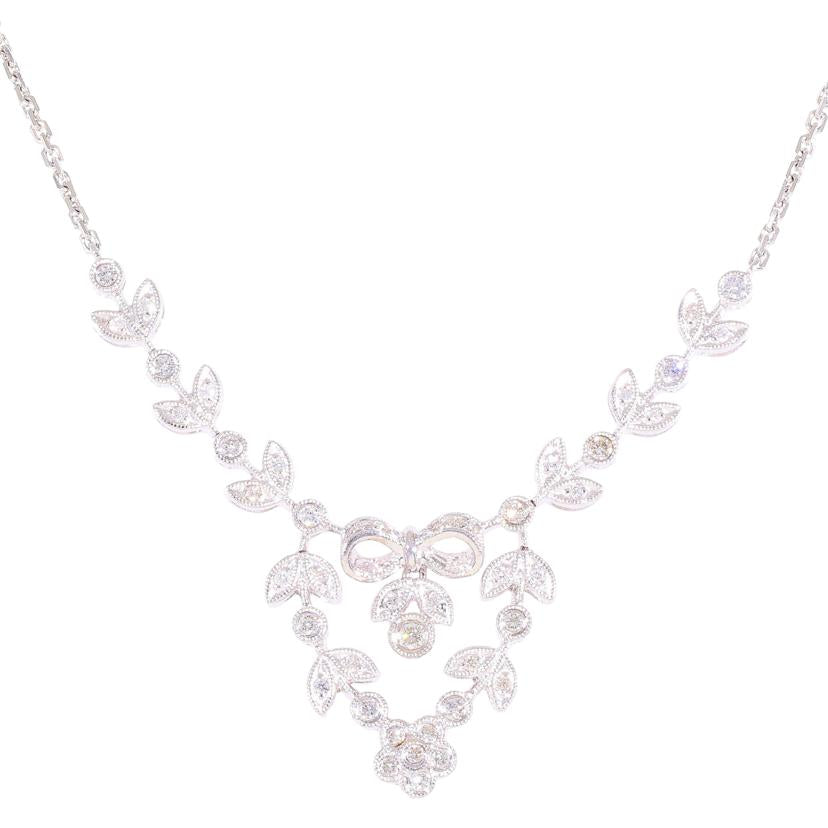 / ◎K18WGダイヤネックレス0.61ct//Aランク/59