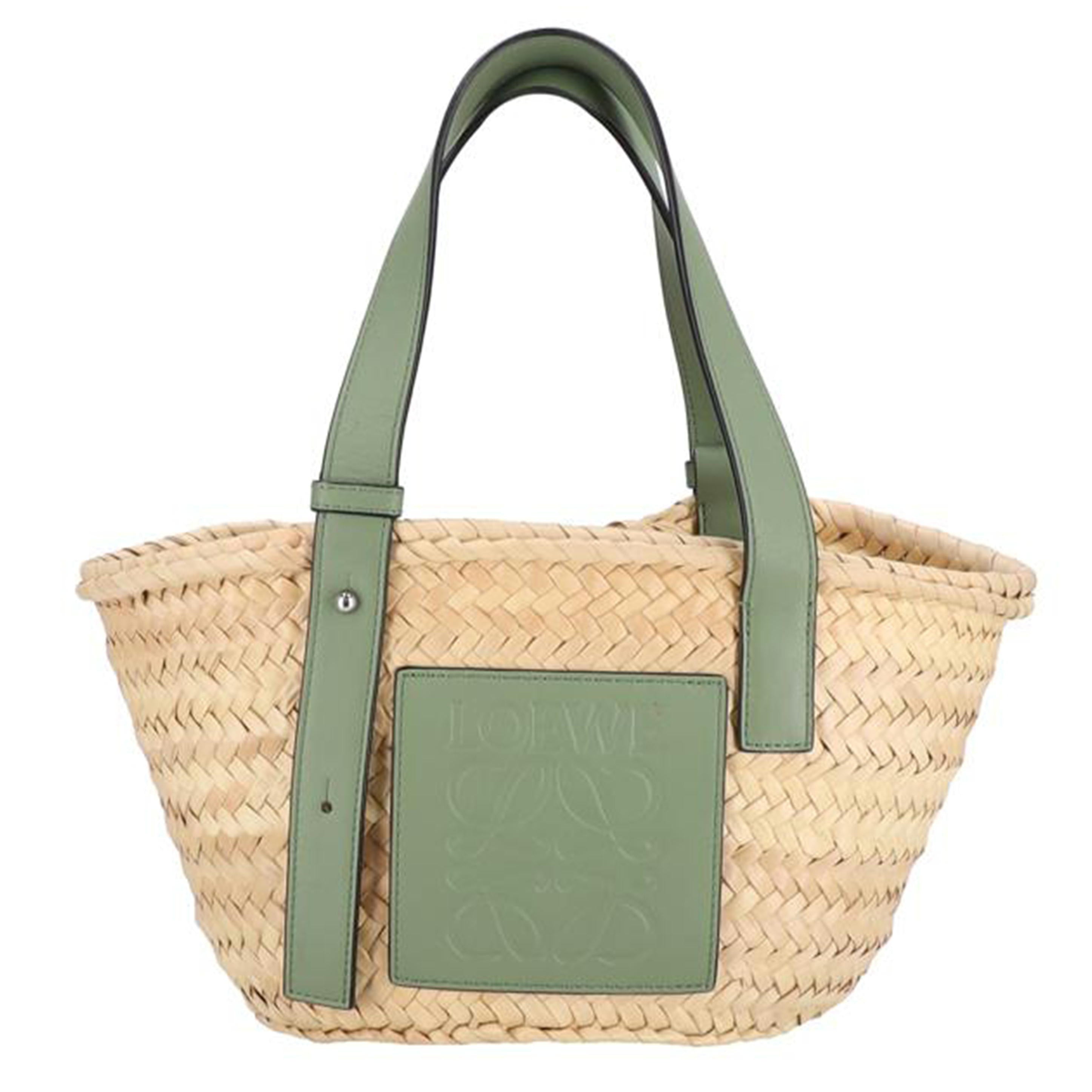LOEWE ロエベ/バスケットスモールトート/グリーン//412***/Aランク/91