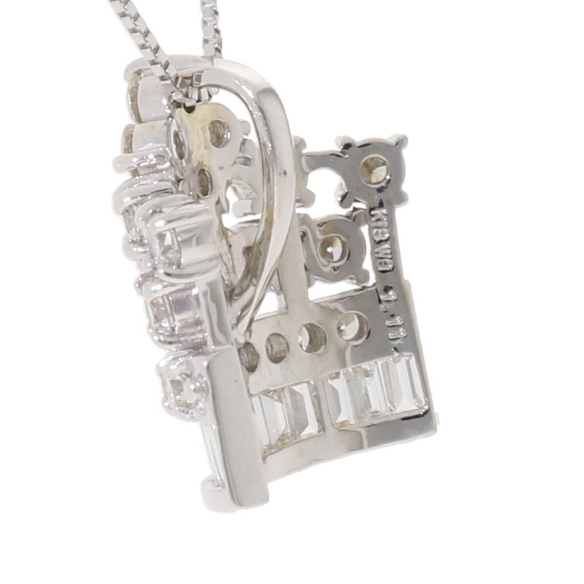 / K18WGダイヤネックレス1.11ct//Aランク/92