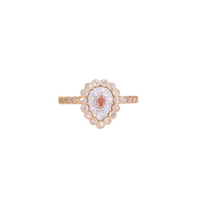 /◎Pt900K18ピンクダイヤリング0.098/0.10/0.18ct//Aランク/59