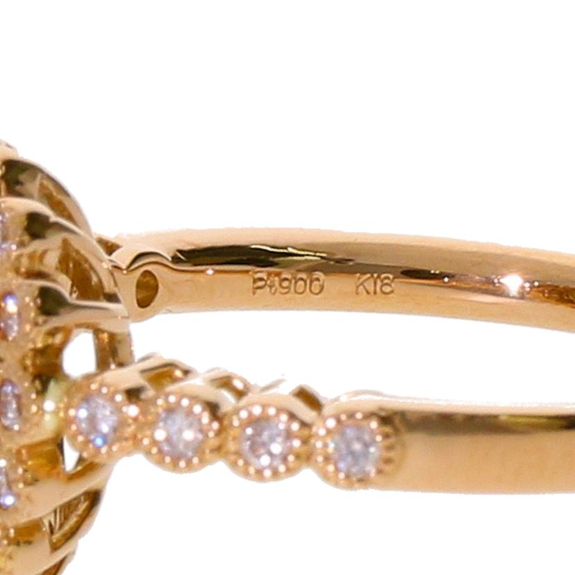 /◎Pt900K18ピンクダイヤリング0.098/0.10/0.18ct//Aランク/59