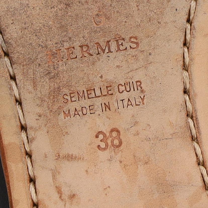 HERMES エルメス/Hステッチレザーローファー//サイズ:38/ABランク/91