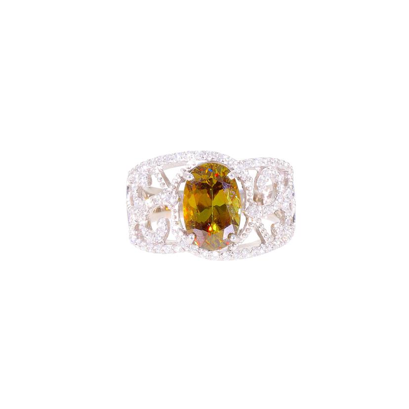 /◎PT900スフェーンダイヤリング2.74/D0.45ct//Aランク/59