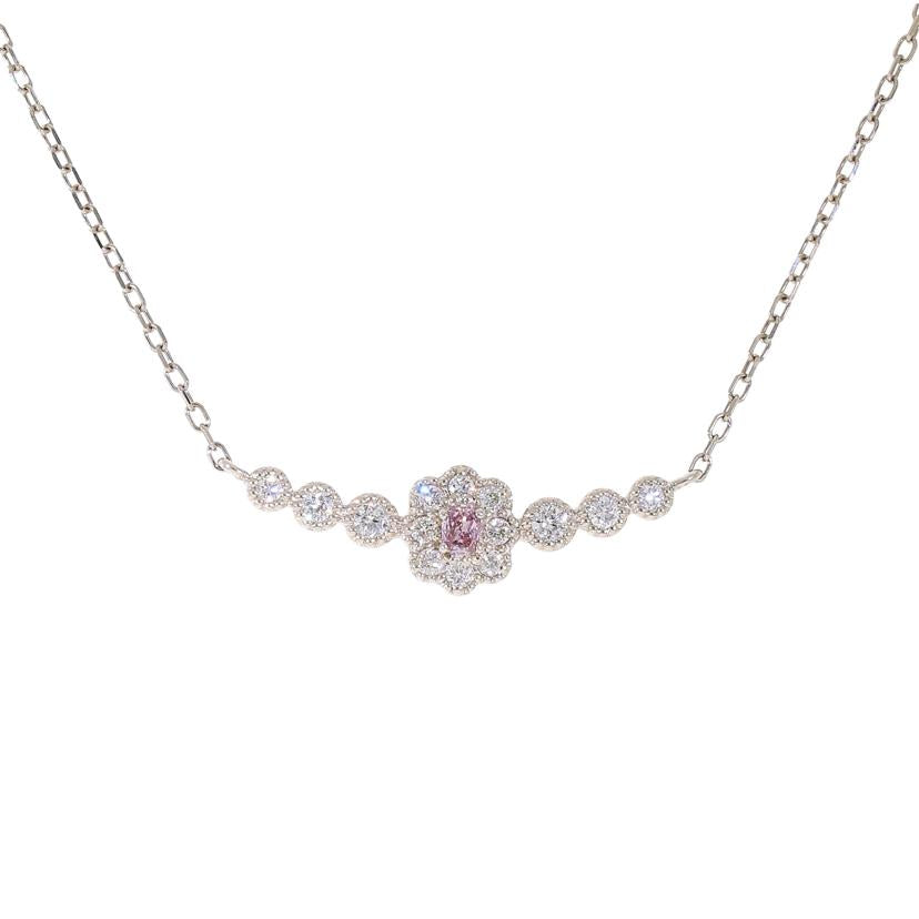 /◎ Pt950/850ピンクダイヤネックレス0.049/0.165ct//Aランク/59