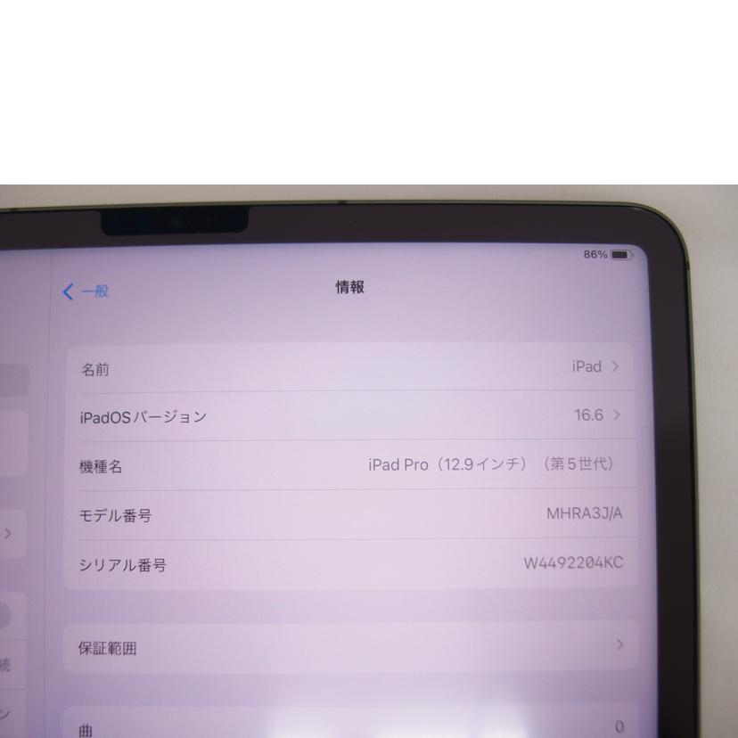 Apple アップル/ipad Pro/12インチ/1TB/第5世代/MHRA3J/A//W4492204KC/ABランク/04