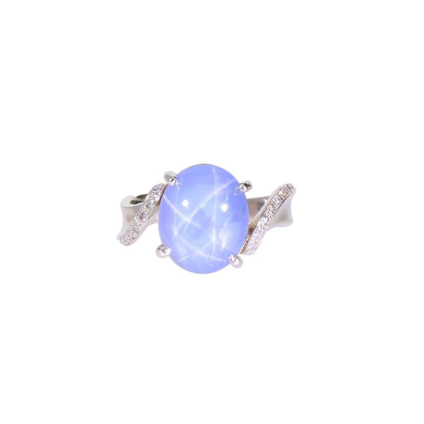 /◎Pt900 スターサファイアダイヤリング8.41/0.15ct//Aランク/59