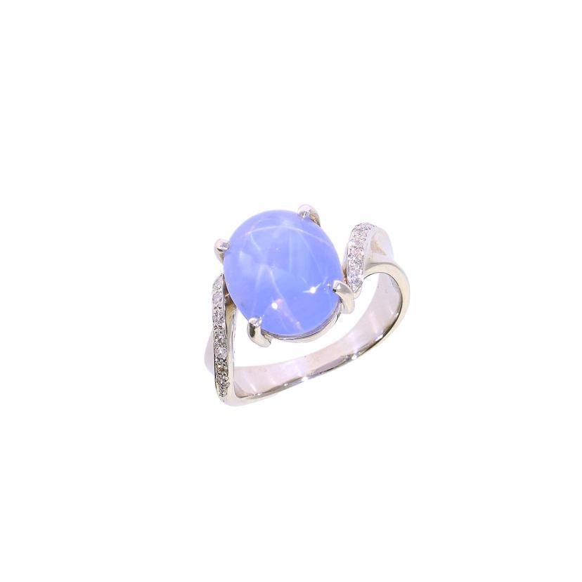 /◎Pt900 スターサファイアダイヤリング8.41/0.15ct//Aランク/59