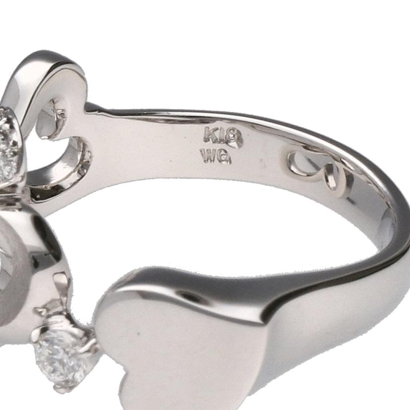 / K18WGダイヤリング0.31ct//ABランク/19