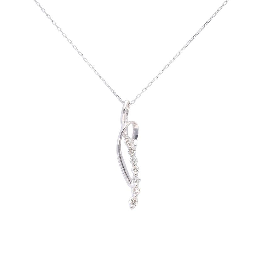 / K18WGダイヤネックレス0.10ct//Aランク/65