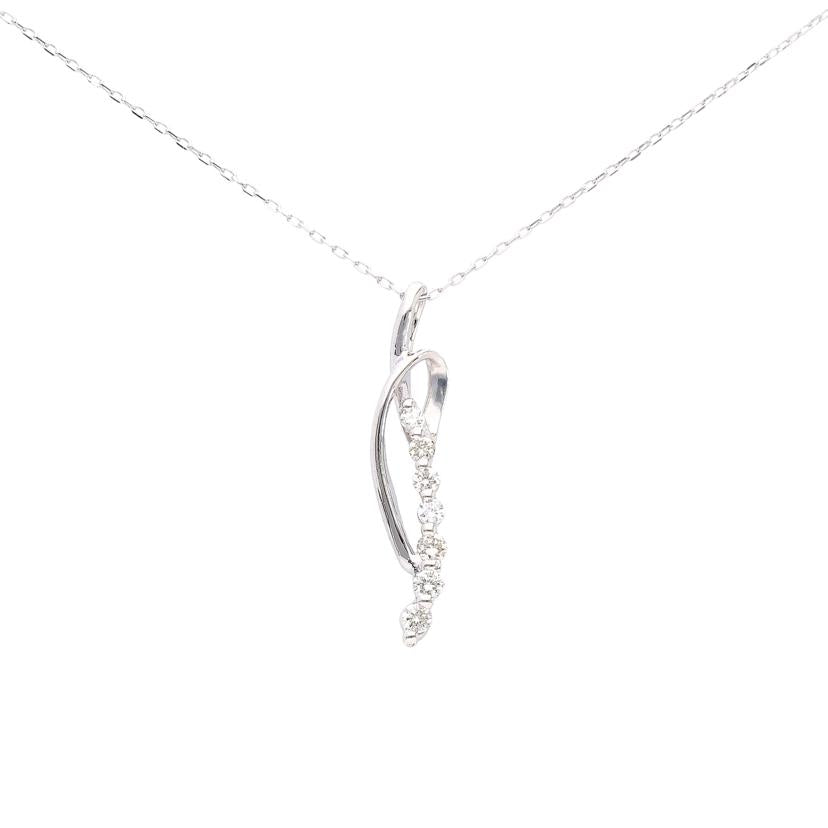 / K18WGダイヤネックレス0.10ct//Aランク/81