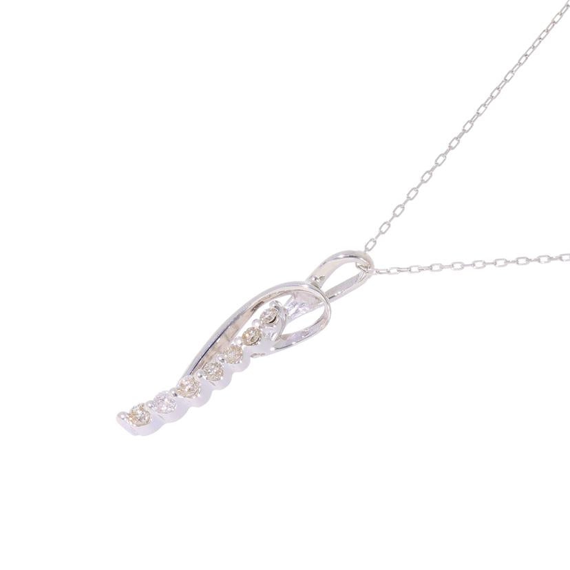 / K18WGダイヤネックレス0.10ct//ABランク/09