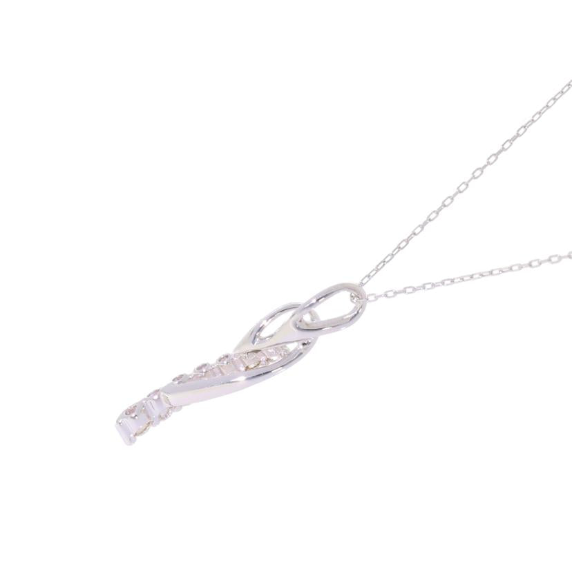 / K18WGダイヤネックレス0.10ct//ABランク/09