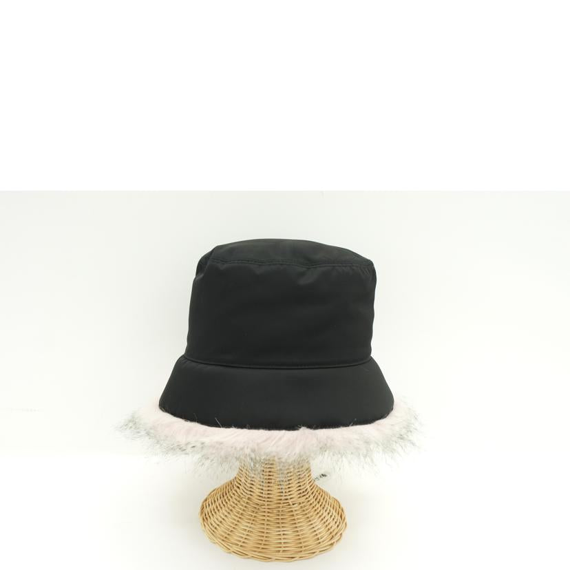 PRADA/25 プラダ/PRADA/ファー付ナイロンバゲットハット/M/1HC137//Sランク/75