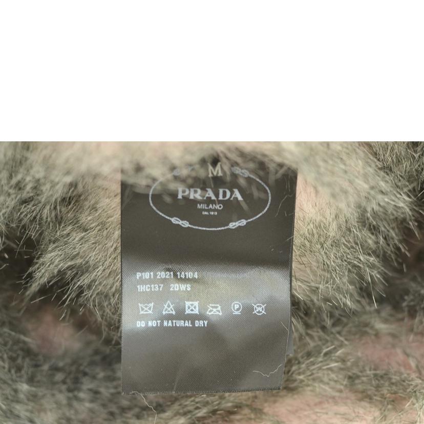 PRADA/25 プラダ/PRADA/ファー付ナイロンバゲットハット/M/1HC137//Sランク/75
