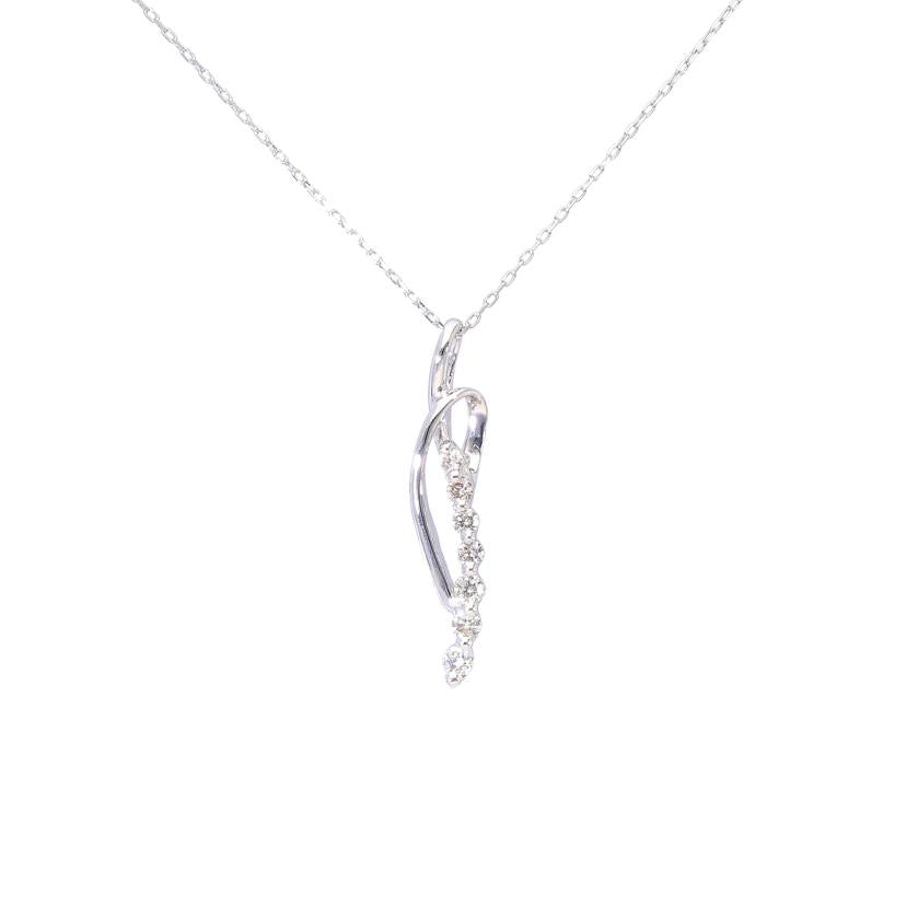 / K18WGダイヤネックレス0.10ct//Aランク/64