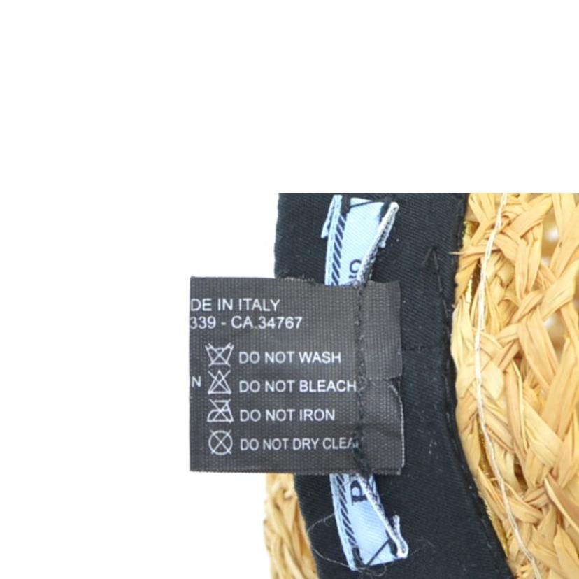 PRADA/25 プラダ/プラダ/ラフィア×ナッパレザーバイザーハット/M/1HC225//Sランク/75