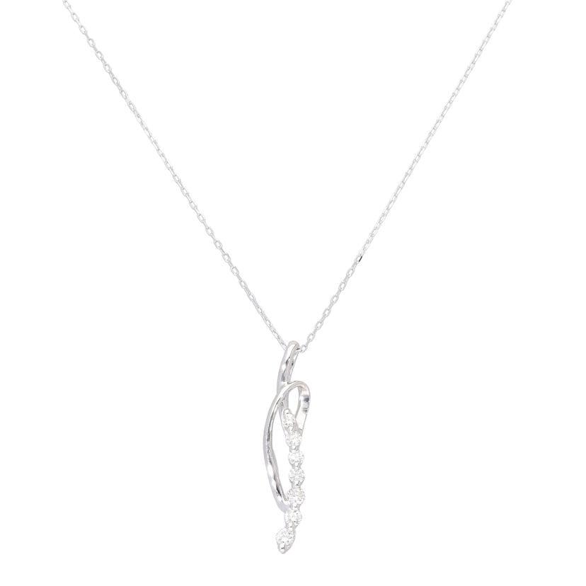 / K18WGダイヤネックレス0.10ct//Aランク/76