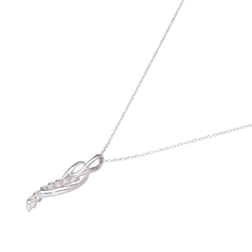 / K18WGダイヤネックレス0.10ct//Aランク/76