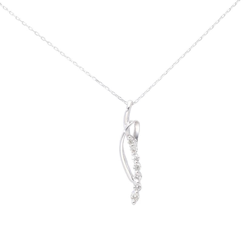 / K18WGダイヤネックレス0.10ct//Aランク/76