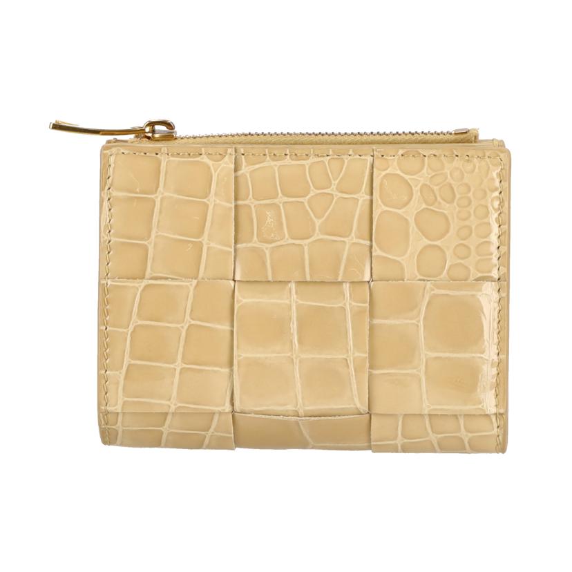 BOTTGA VENETA ボッテガヴェネタ/カセットクロコイントレチャートエナメル2つ折り財布//A00*******/ABランク/75