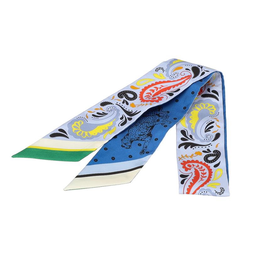 HERMES エルメス/ツイリー/チーター・バンダナ/ブルー//Aランク/75