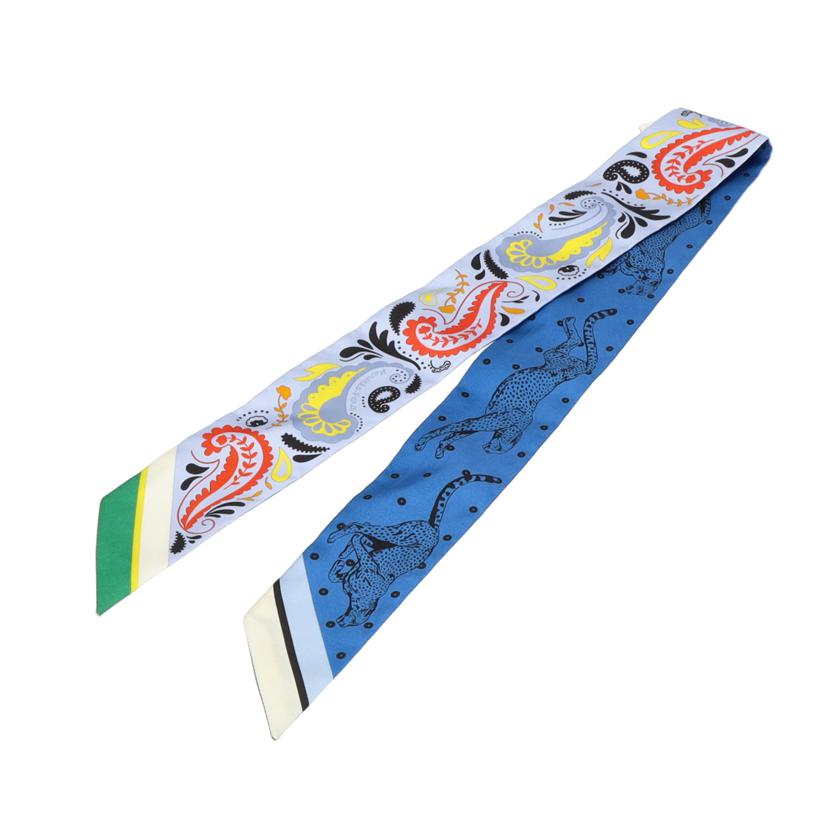 HERMES エルメス/ツイリー/チーター・バンダナ/ブルー//Aランク/75