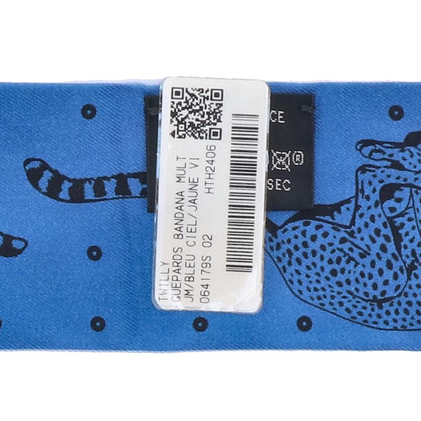 HERMES エルメス/ツイリー/チーター・バンダナ/ブルー//Aランク/75