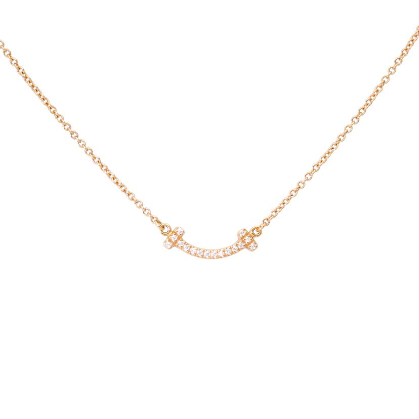 AU750PG/TIFFANY&Co ティファニー/TIFFANY AU750PGTスマイルミニダイヤネックレス45cm/2.2//Aランク/75