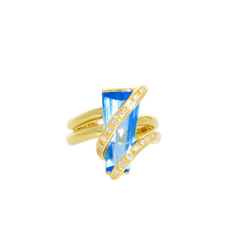 /◎K18ブルートパーズダイヤリング7.00/012ct//Aランク/59