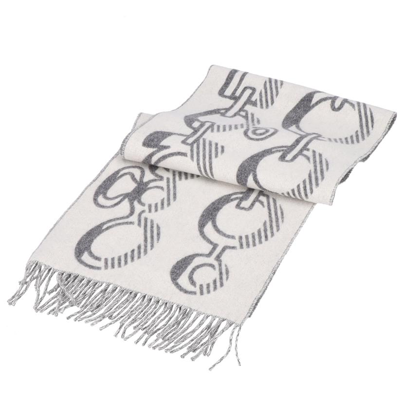 HERMES エルメス/ドレ・バックル マフラー/カシミヤ/グレー//SAランク/75