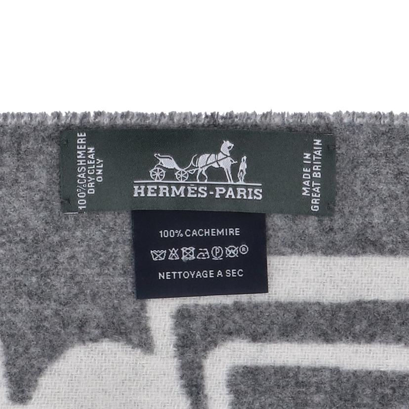HERMES エルメス/ドレ・バックル マフラー/カシミヤ/グレー//SAランク/75