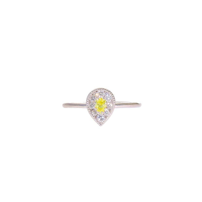 /◎Pt900イエローダイヤリング0.141/0.18ct//Aランク/59