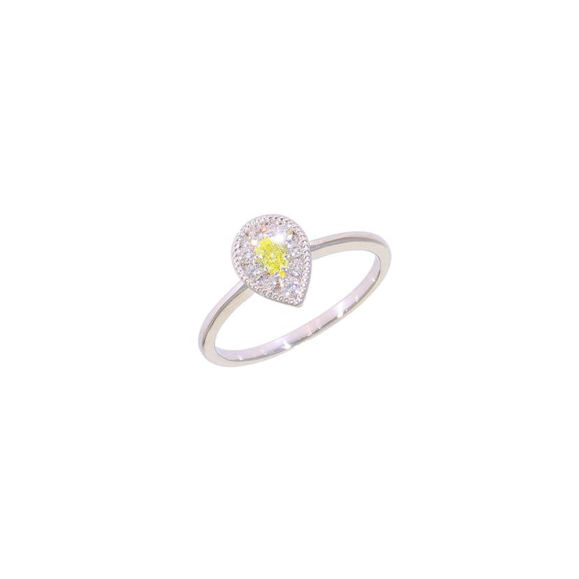 /◎Pt900イエローダイヤリング0.141/0.18ct//Aランク/59