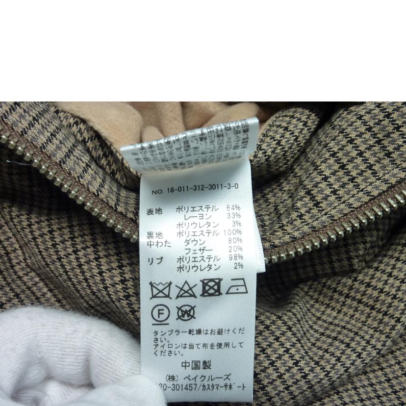 417 EDIFICE フォーワンセブンバイエディフィス/チェックダウンジャケット/18-011-312-3011-3-0//ABランク/88