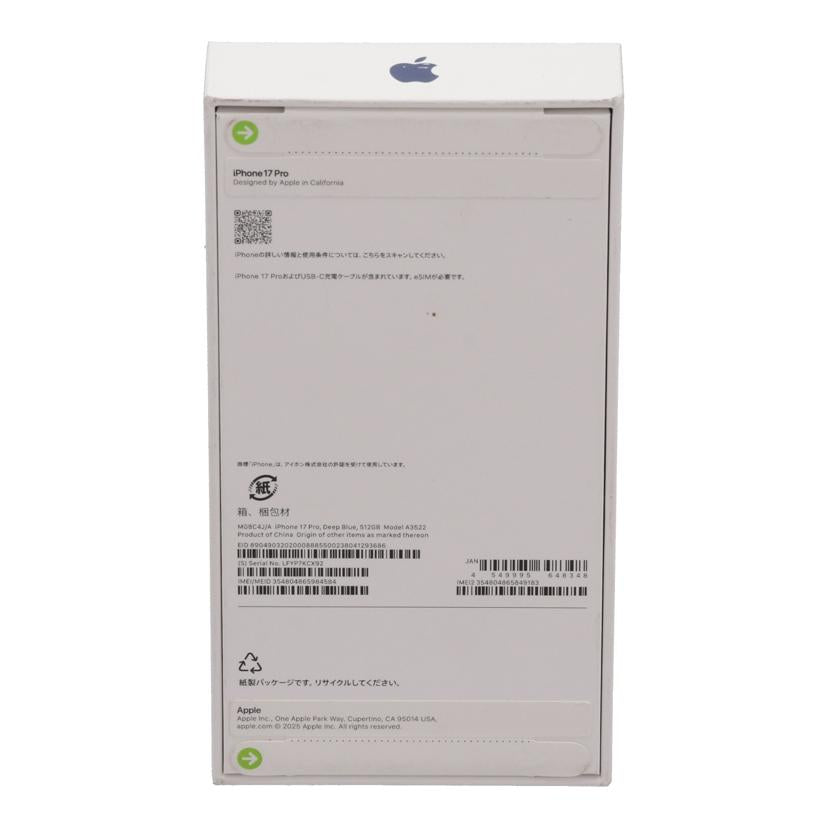 Apple アップル/iPhone17Pro 512GB/MG8C4J A//LFYP7KCX92/Sランク/64