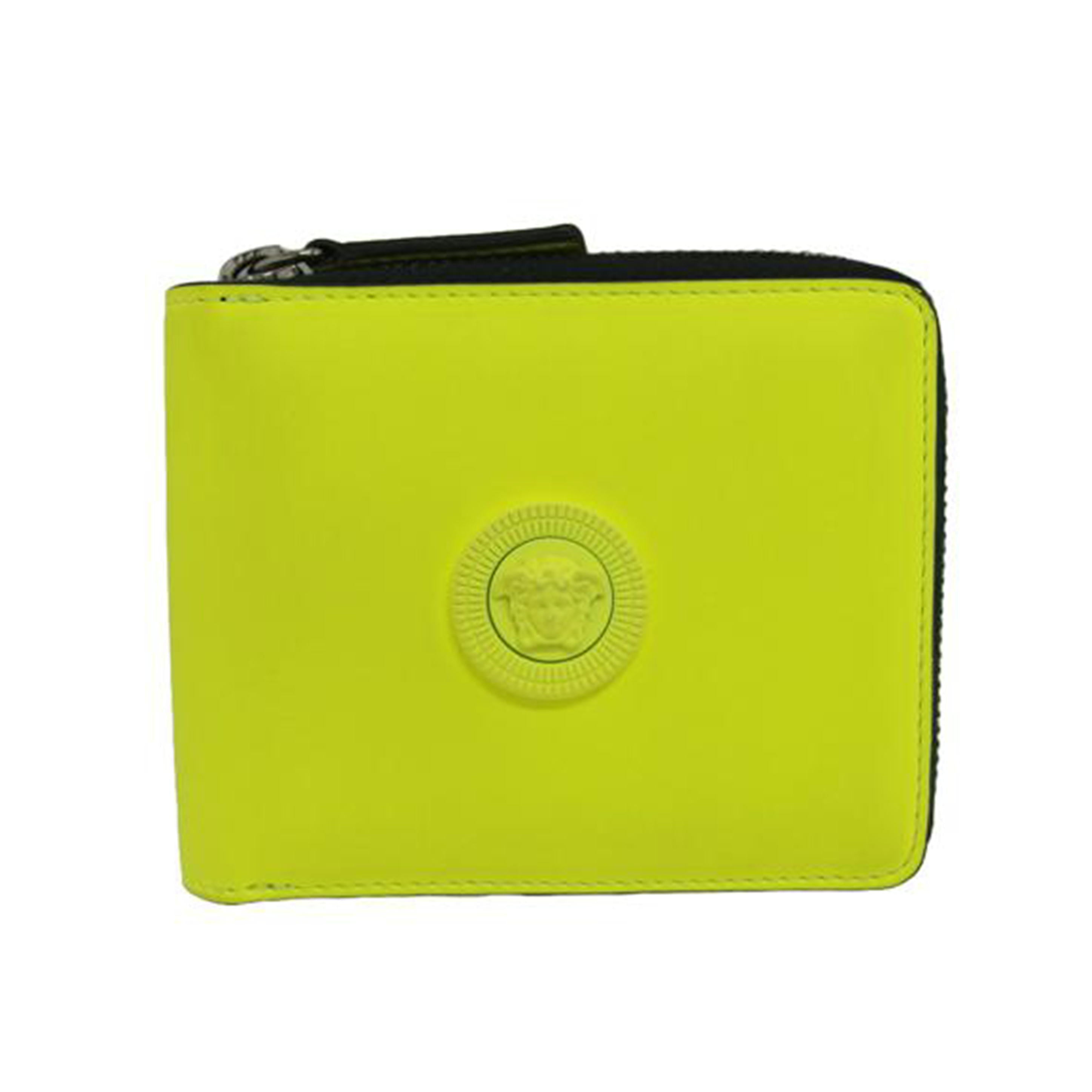 VERSACE ヴェルサーチェ/メドゥーサ ビギー二つ折り財布/ネオンイエロー/1007705/1A05512//04B**/ABランク/04
