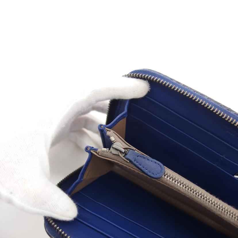 BOTTEGA VENETA ボッテガヴェネタ/イントレチャート/ラウンドファスナー長財布/パイソン/ブルー//B07*******/ABランク/04