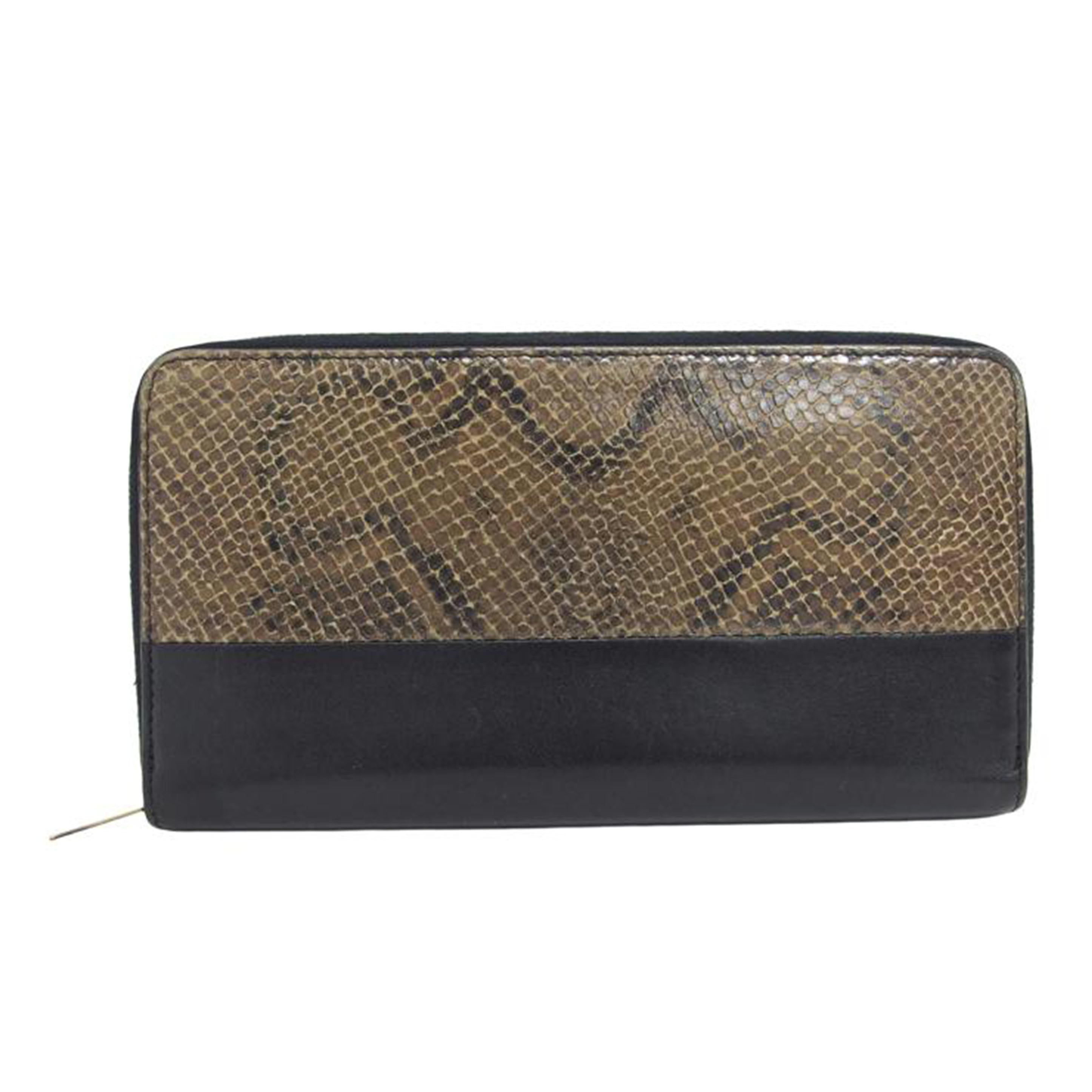 CELINE セリーヌ/バイカラーラウンドファスナー長財布/パイソン×ブラック//F-T******/Bランク/04