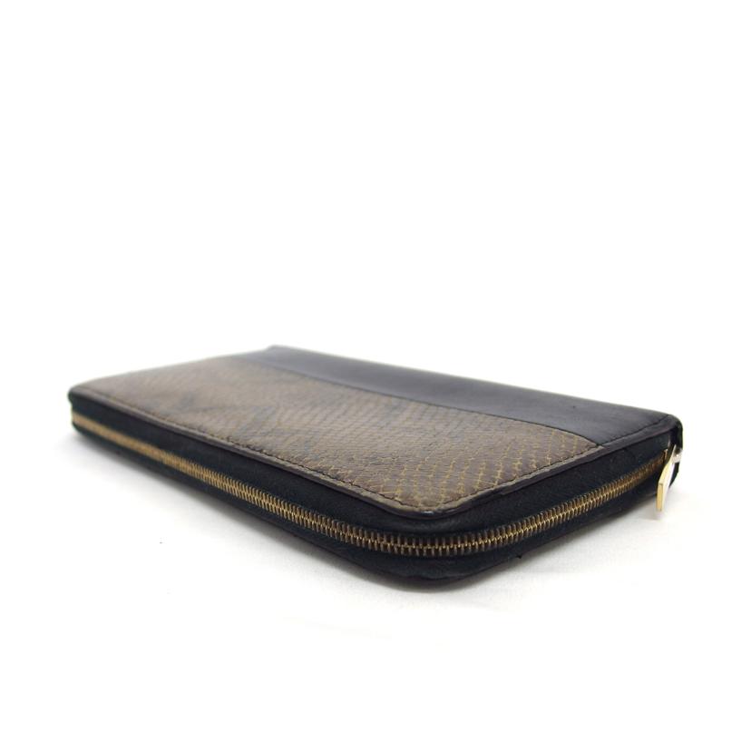 CELINE セリーヌ/バイカラーラウンドファスナー長財布/パイソン×ブラック//F-T******/Bランク/04