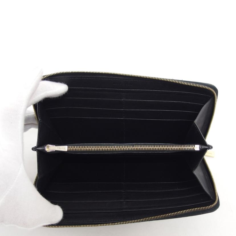 CELINE セリーヌ/バイカラーラウンドファスナー長財布/パイソン×ブラック//F-T******/Bランク/04