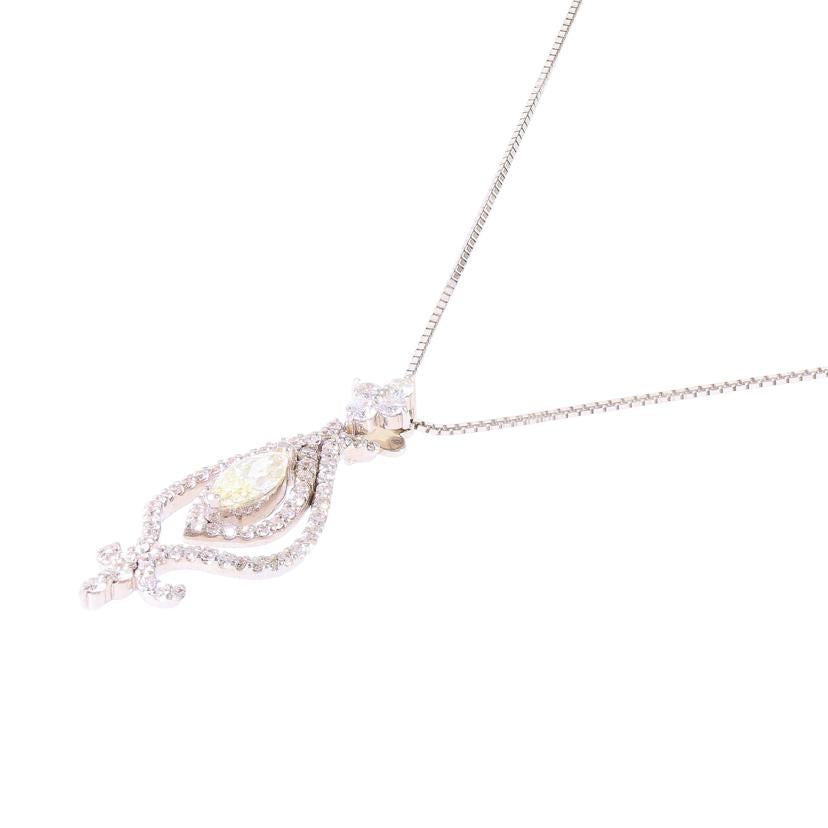 / ◎K18WGダイヤネックレス0.301/0.51ct//Aランク/59