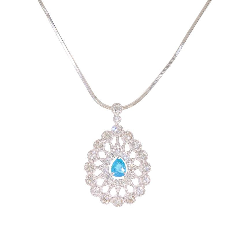 /◎Pt950/850パライバダイヤネックレス0.147 /D0.47ct//Aランク/59