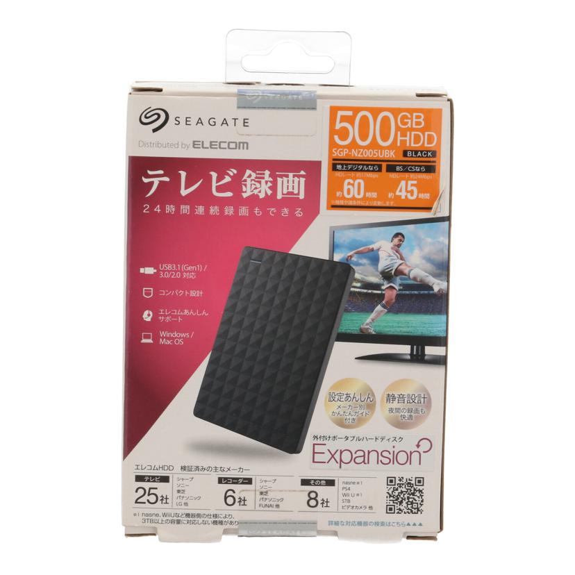 SEAGATE ELECOM シーゲート/ポータブルHDD 500GB/SGP-NZ005UBK//2ABC0503/Sランク/67