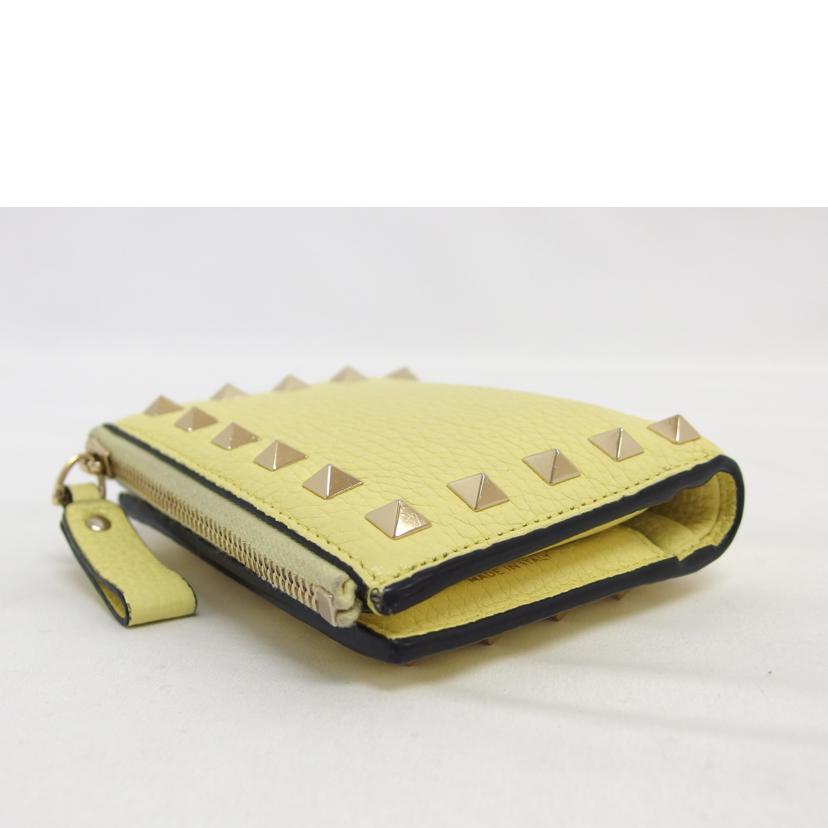 VALENTINO バレンティノ/ロックスタッズ/コンパクトウォレット/イエロー//Bランク/04