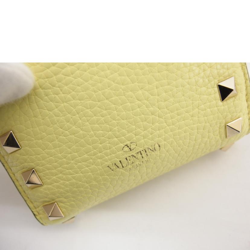 VALENTINO バレンティノ/ロックスタッズ/コンパクトウォレット/イエロー//Bランク/04