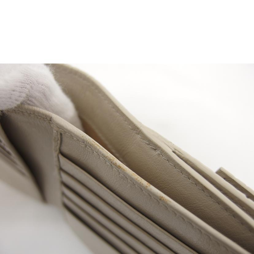 BOTTEGA VENETA ボッテガヴェネタ/イントレチャート/Wホック二つ折り財布/ベージュ/125721-V3661//960*/Bランク/04