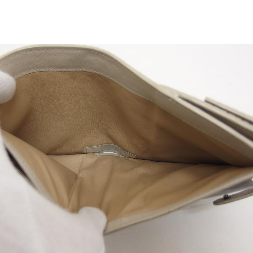 BOTTEGA VENETA ボッテガヴェネタ/イントレチャート/Wホック二つ折り財布/ベージュ/125721-V3661//960*/Bランク/04