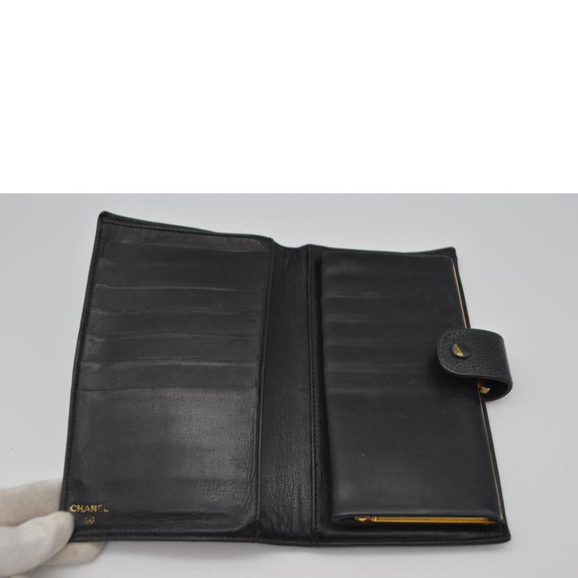 CHANEL シャネル/キャビアスキンココマークガマ口レザー長財布/A01429//303****/Bランク/89