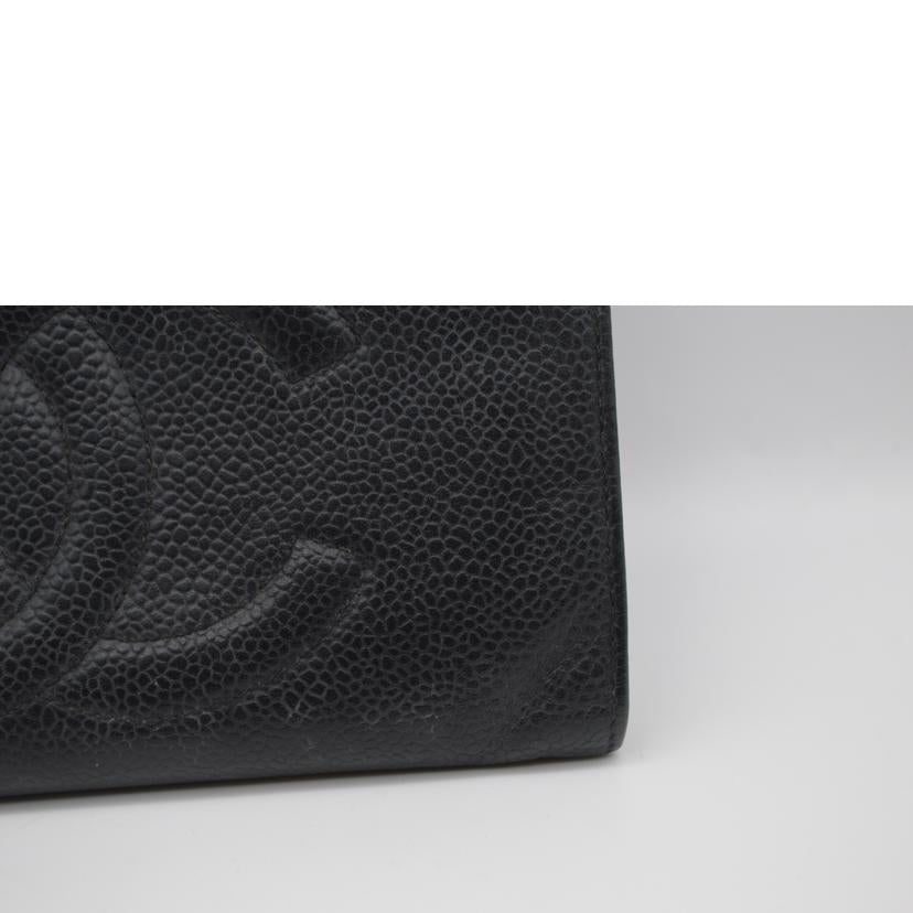 CHANEL シャネル/キャビアスキンココマークガマ口レザー長財布/A01429//303****/Bランク/89
