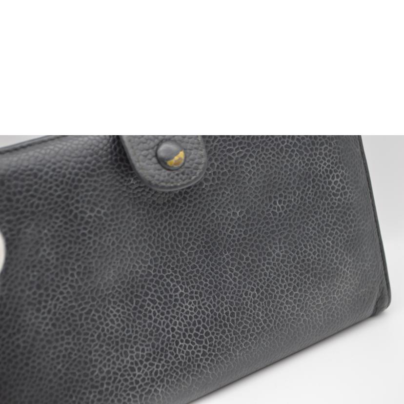 CHANEL シャネル/キャビアスキンココマークガマ口レザー長財布/A01429//303****/Bランク/89